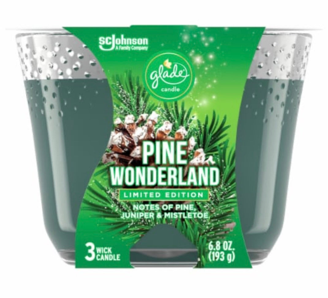 Glade Limited Edition Pine Wonderland Candle 6.8 Oz