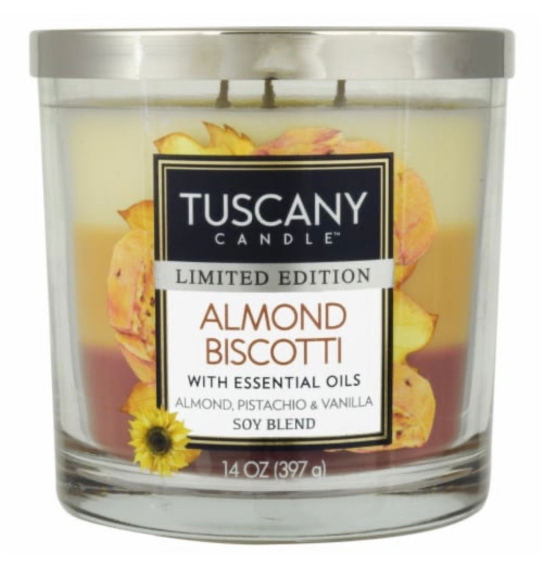 Tuscany Holiday Limited Edition Almond Biscotti 14 Ounce Jar Candle