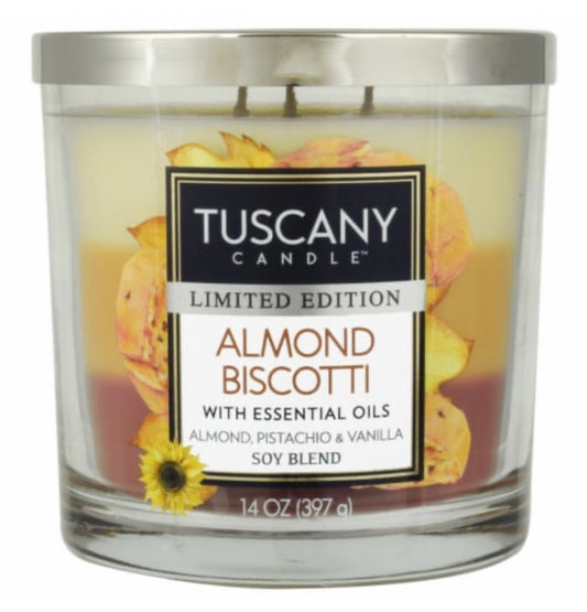 Tuscany Holiday Limited Edition Almond Biscotti 14 Ounce Jar Candle