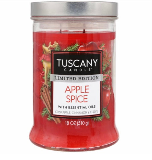 Tuscany Holiday Limited Edition Apple Spice 18 Ounce Jar Candle