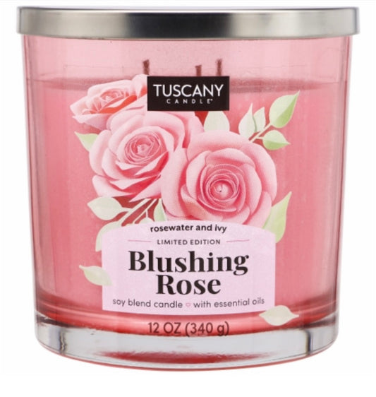 Tuscany Valentine's Limited Edition Blushing Rose 12 Ounce Jar Candle