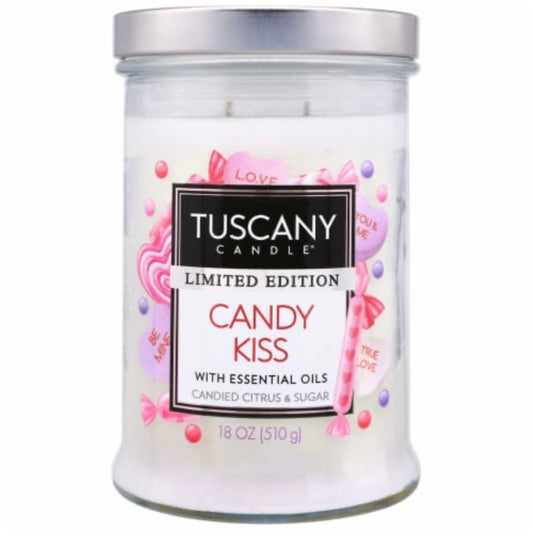 Tuscany Valentine's Limited Edition Candy Kiss 18 Ounce Jar Candle