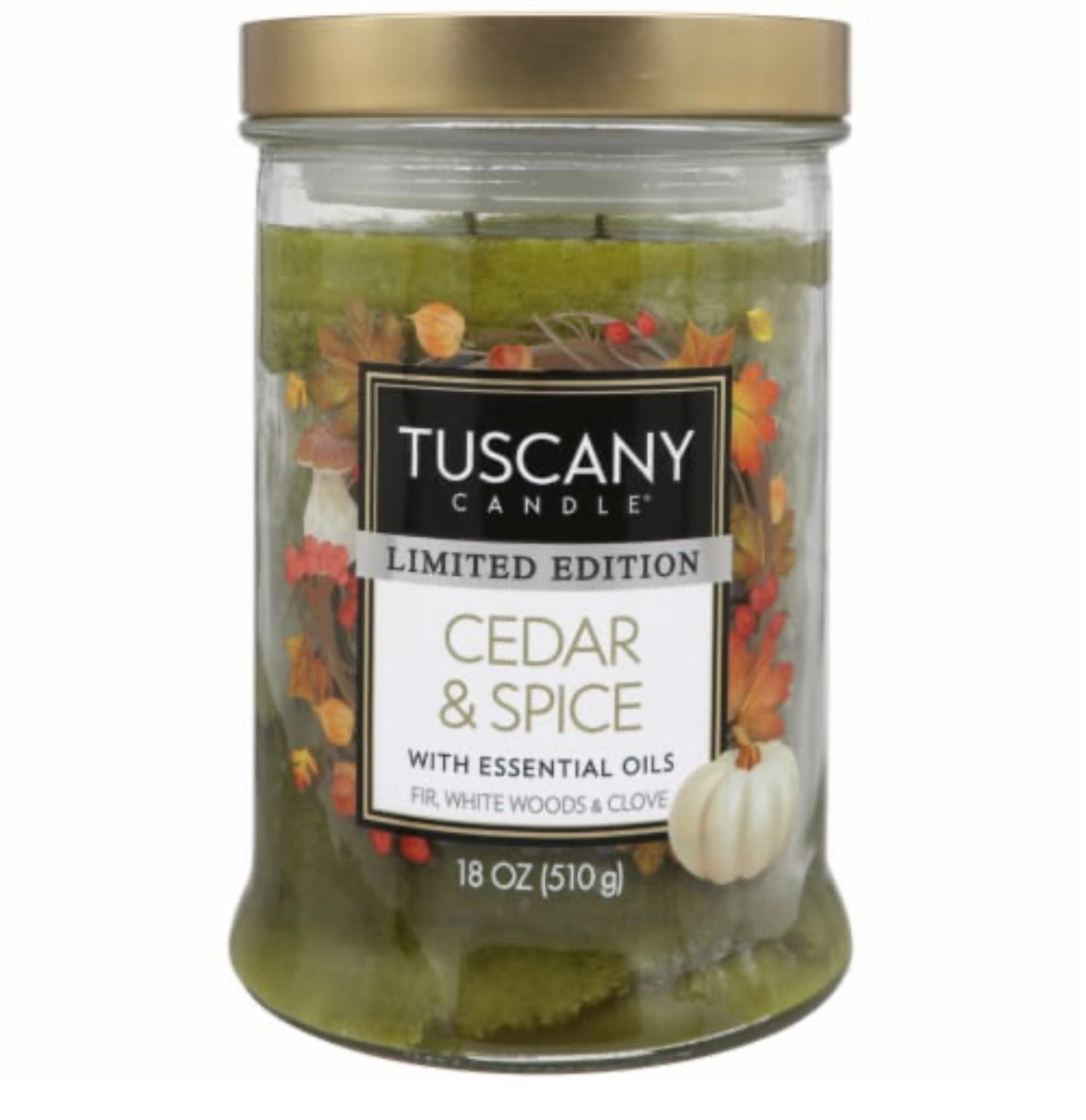 Tuscany Autumn Limited Edition Cedar & Spice 18 Ounce Jar Candle
