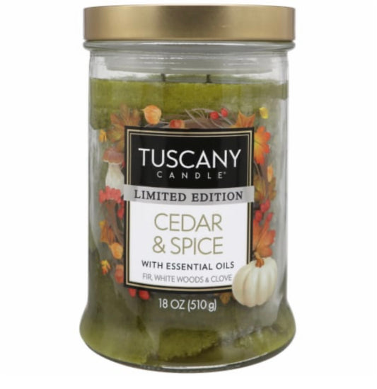 Tuscany Autumn Limited Edition Cedar & Spice 18 Ounce Jar Candle