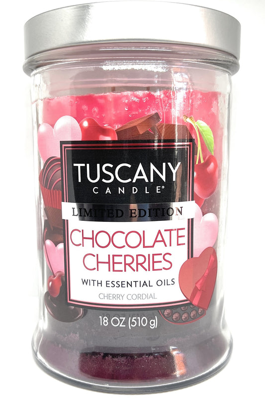 Tuscany Valentine's Limited Edition Chocolate Cherries 18 Ounce Jar Candle