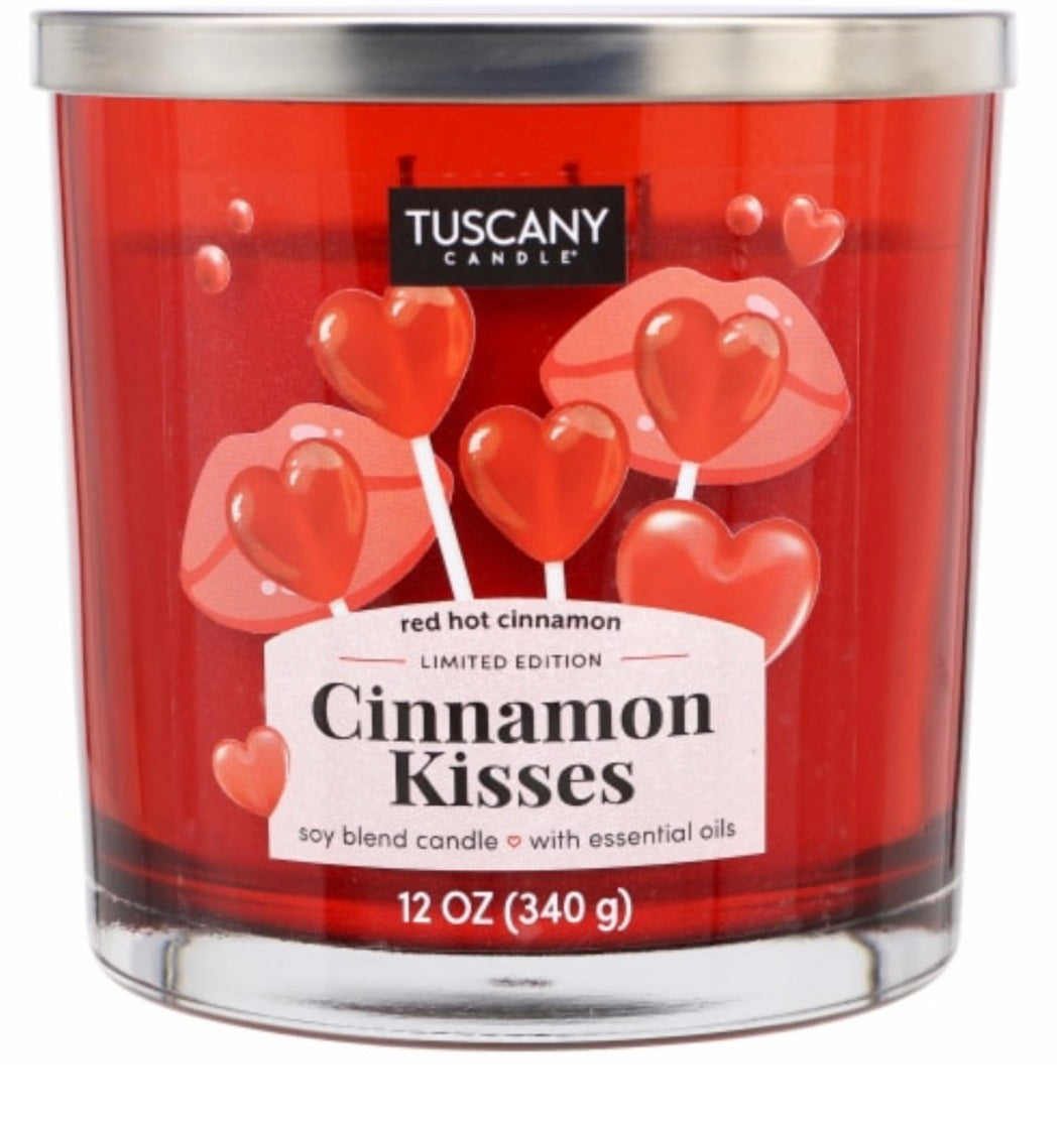 Tuscany Valentine's Limited Edition Cinnamon Kisses 12 Ounce Jar Candle
