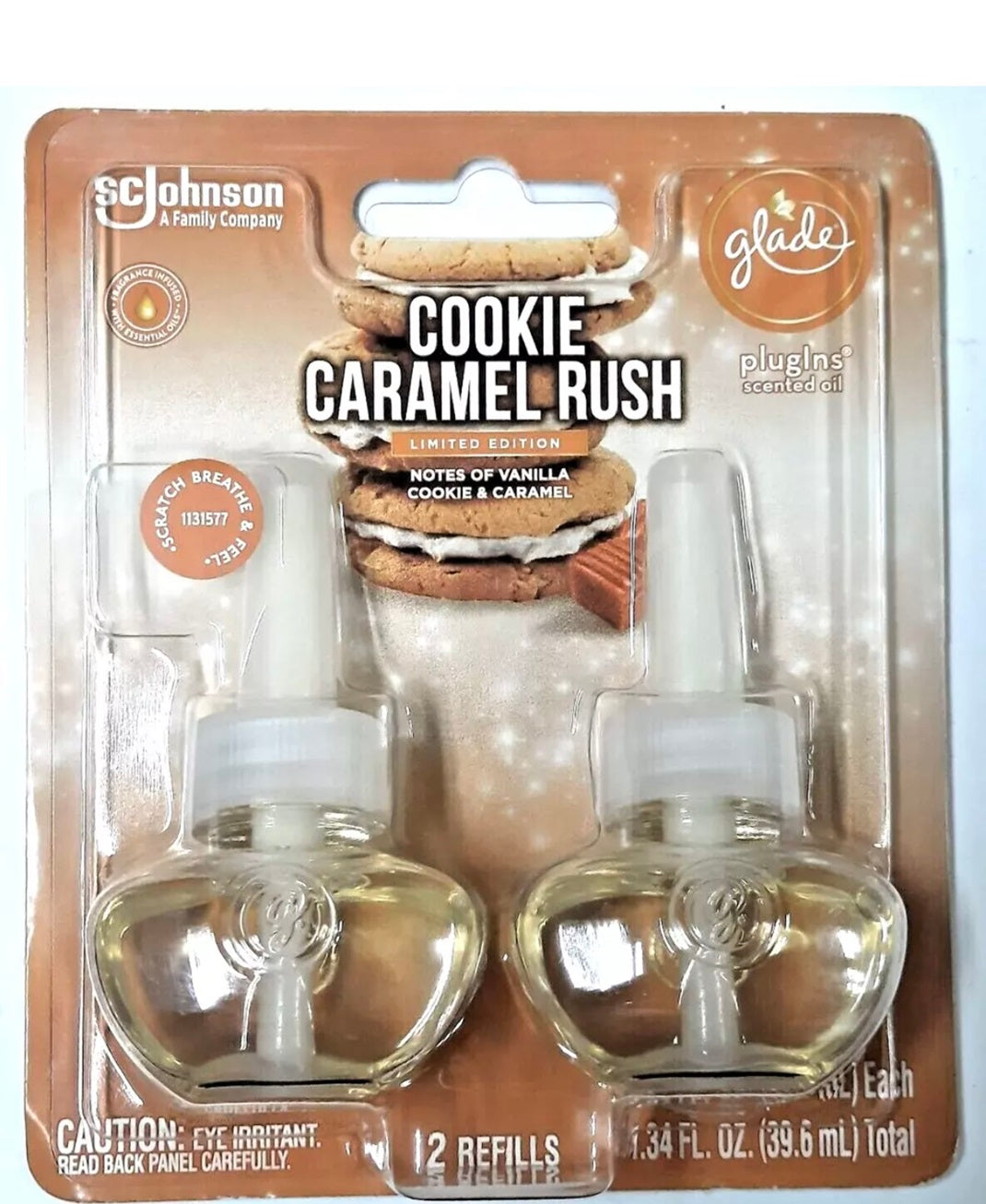 Glade Limited Edition Cookie Caramel Rush PlugIns Scented Oil (2 Refills)