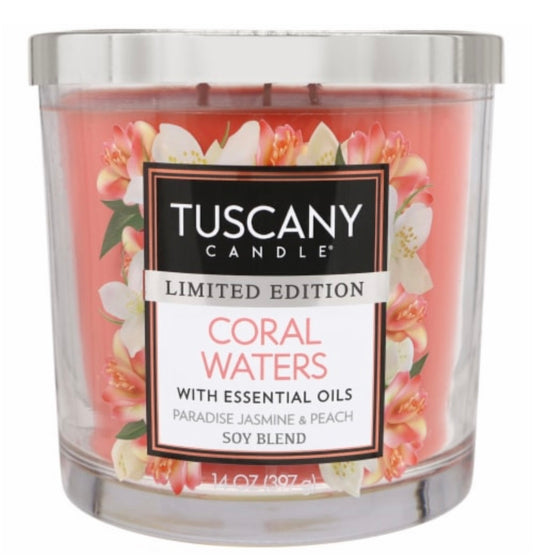 Tuscany Spring/Summer Limited Edition Coral Waters 14 Ounce Jar Candle