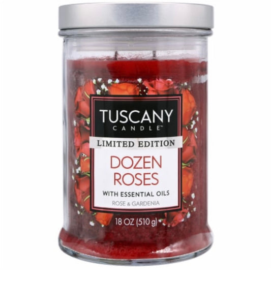 Tuscany Valentine's Limited Edition Dozen Roses 18 Ounce Jar Candle