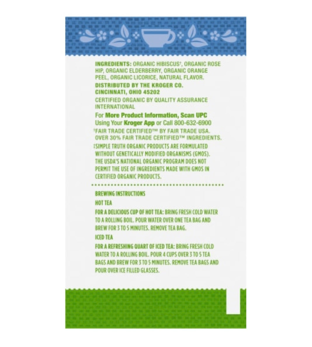 Simple Truth Organic Elderberry Herbal Tea 20 Tea Bags