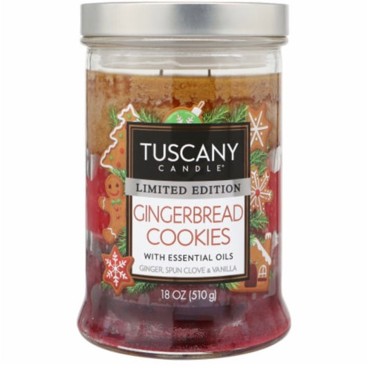 Tuscany Holiday Limited Edition Gingerbread Cookies 18 Ounce Jar Candle