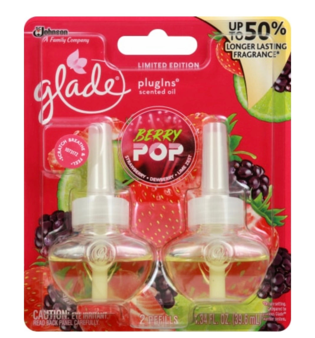 Glade Limited Edition Berry Pop  PlugIns Scented Oil (2 Refills)