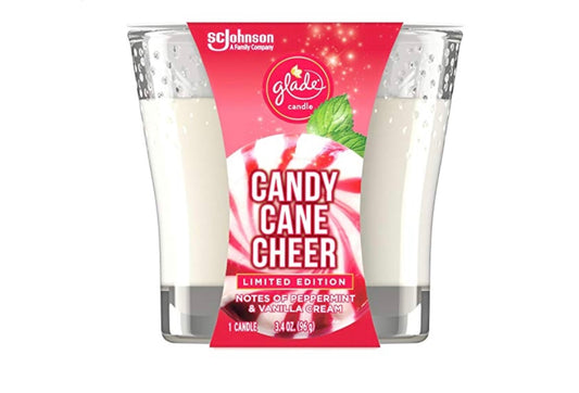 Glade Limited Edition Candy Cane Cheer Candle 3.4 oz
