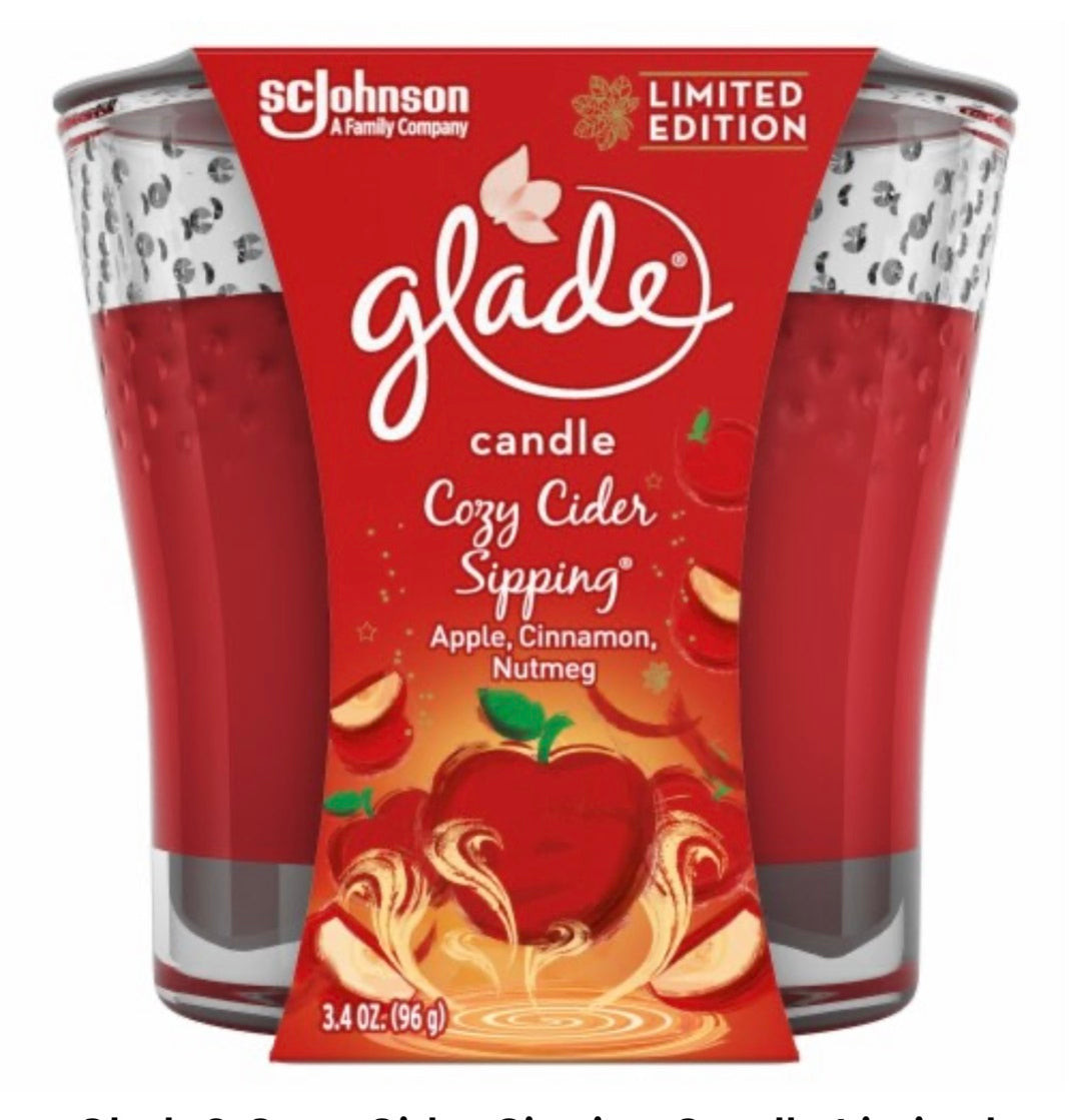 Glade Limited Edition Cozy Cider Sipping Candle 3.4 oz