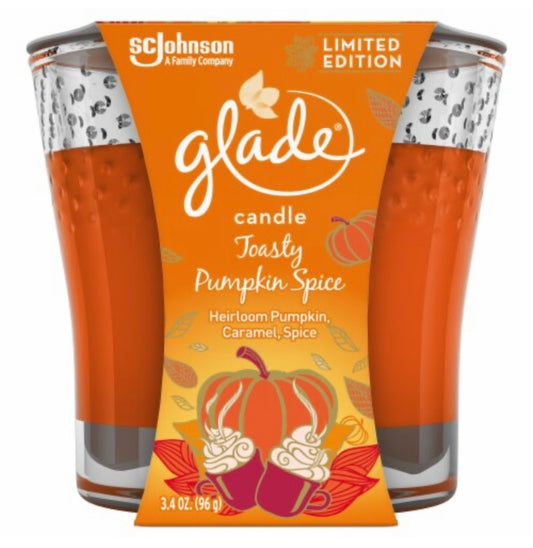 Glade Limited Edition Toasty Pumpkin Spice Candle 3.4 oz