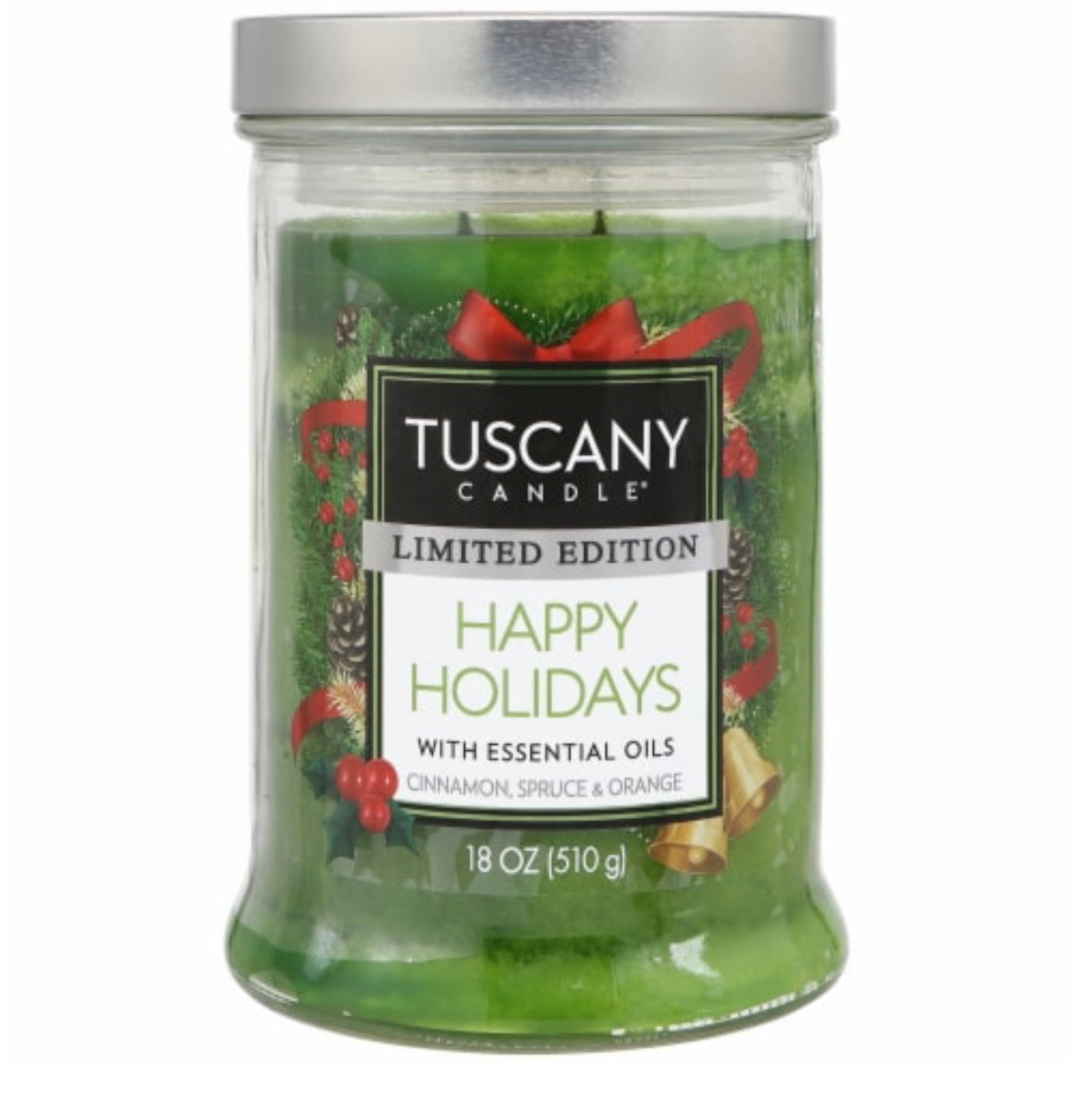 Tuscany Holiday Limited Edition Happy Holidays 18 Ounce Jar Candle