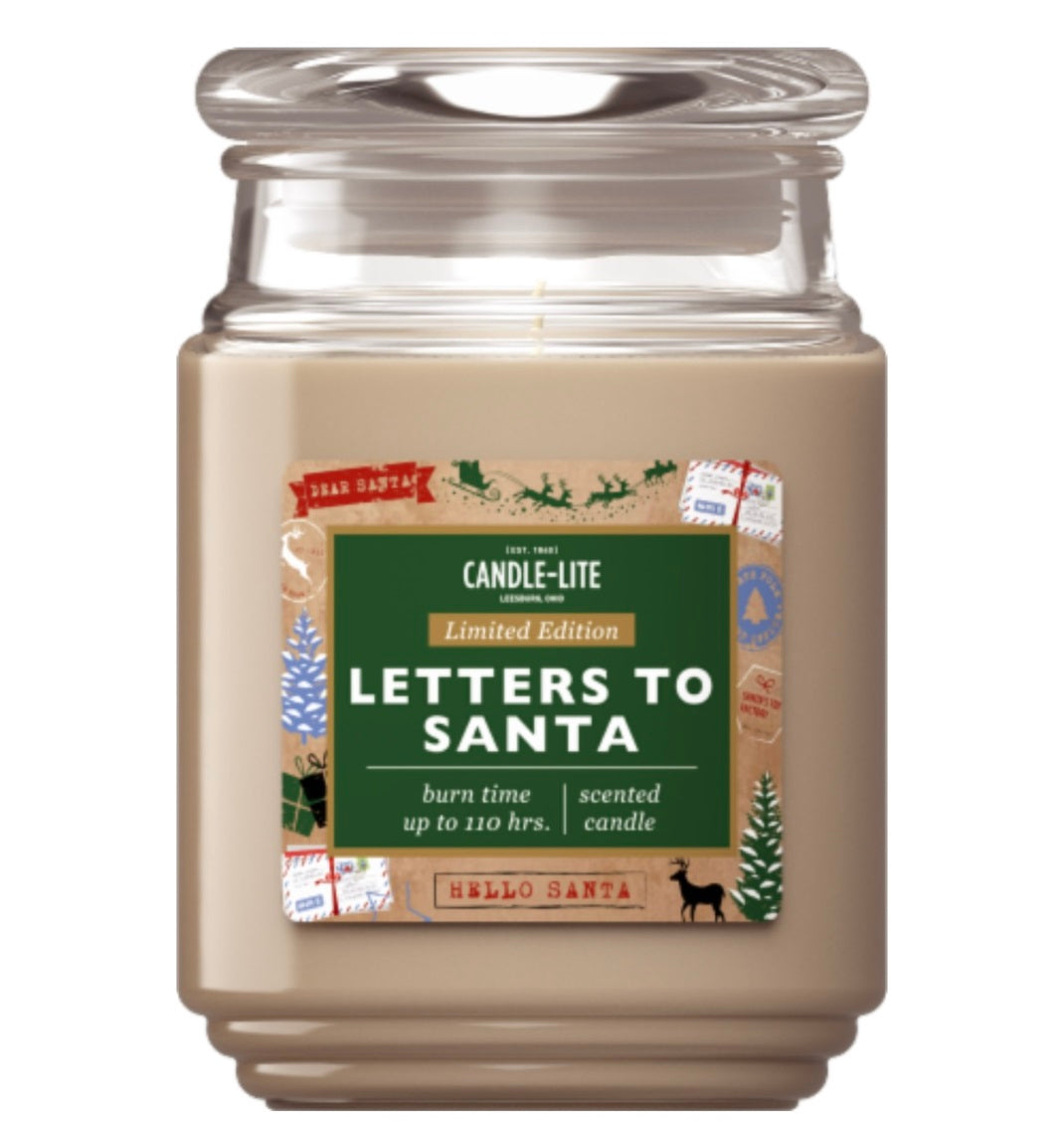 Candle-Lite Limited Edition Letters to Santa 18 Ounce Jar Candle