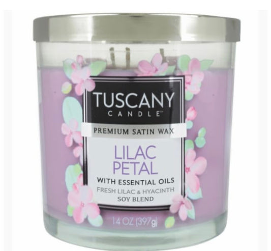 Tuscany Spring/Summer Premium Satin Wax Lilac Petal 14 Ounce Jar Candle