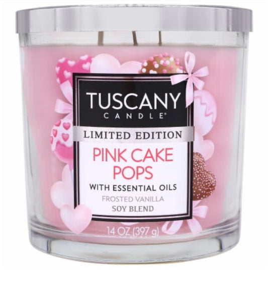 Tuscany Valentine's Limited Edition Pink Cake Pops 14 Ounce Jar Candle