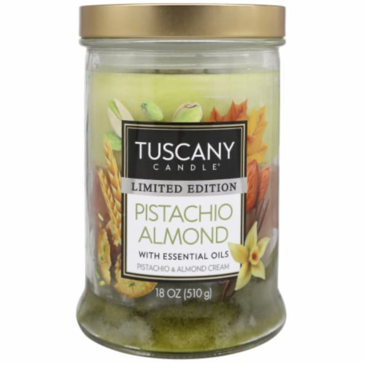 Tuscany Autumn Limited Edition Pistachio Almond 18 Ounce Jar Candle