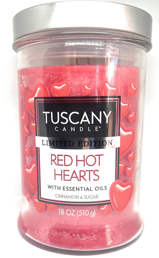 Tuscany Valentine's Limited Edition Red Hot Hearts 18 Ounce Jar Candle