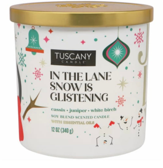 Tuscany Holiday In the Lane Snow is Glistening 12 Ounce Jar Candle