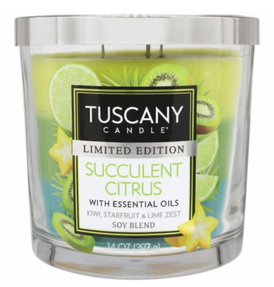 Tuscany Spring/Summer Limited Edition Succulent Citrus 14 Ounce Jar Candle