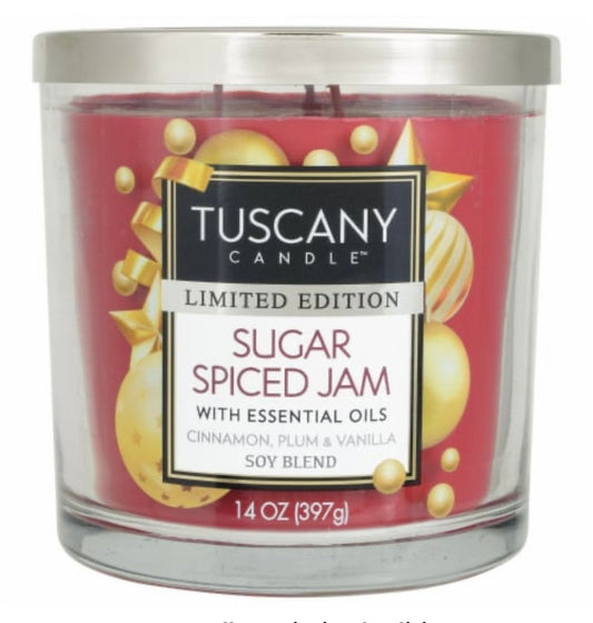 Tuscany Holiday Limited Edition Sugar Spiced Jam 14 Ounce Jar Candle