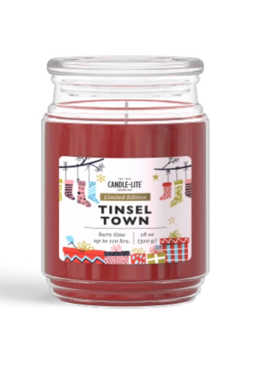 Candle-Lite Limited Edition Tinsel Town 18 Ounce Jar Candle