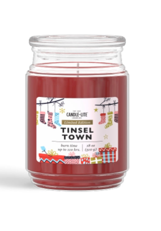 Candle-Lite Limited Edition Tinsel Town 18 Ounce Jar Candle