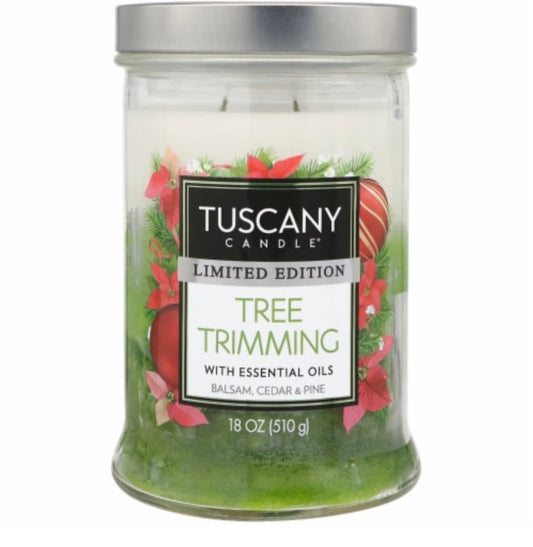 Tuscany Holiday Limited Edition Tree Trimming 18 Ounce Jar Candle